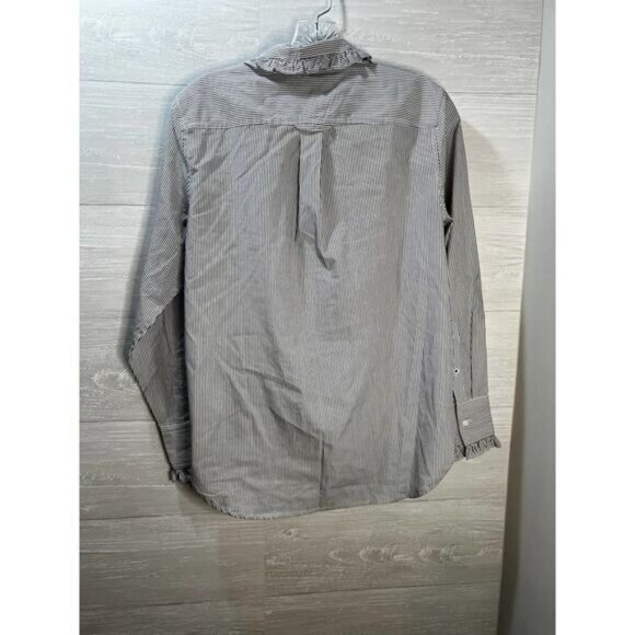 J.Crew Classic-fit Ruffleneck Shirt Stripe Size 2‎ NWOT - Picture 4 of 9